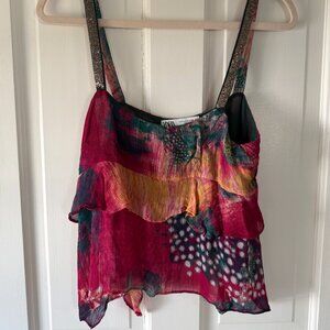 Zara Boho Beaded and Layered Top
